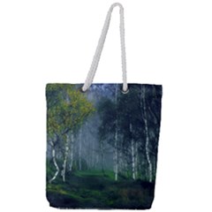 Birch Forest Nature Landscape Full Print Rope Handle Tote (large) by Pakrebo