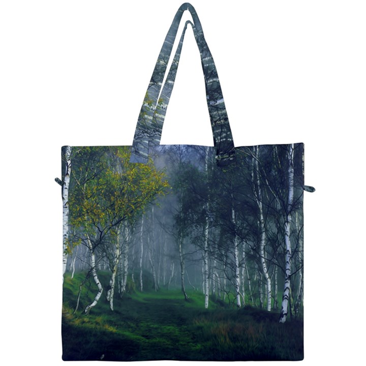 Birch Forest Nature Landscape Canvas Travel Bag