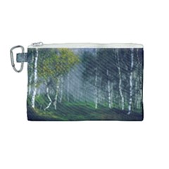 Birch Forest Nature Landscape Canvas Cosmetic Bag (medium) by Pakrebo