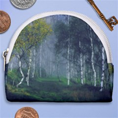 Birch Forest Nature Landscape Horseshoe Style Canvas Pouch