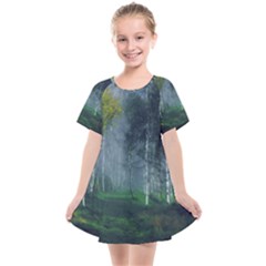 Birch Forest Nature Landscape Kids  Smock Dress by Pakrebo