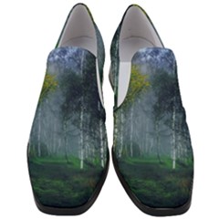 Birch Forest Nature Landscape Slip On Heel Loafers by Pakrebo