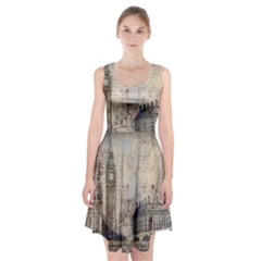 London Westminster Bridge Building Racerback Midi Dress by Pakrebo