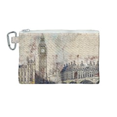 London Westminster Bridge Building Canvas Cosmetic Bag (medium) by Pakrebo