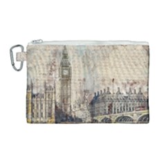 London Westminster Bridge Building Canvas Cosmetic Bag (large) by Pakrebo