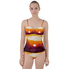 Sun Evening Sunset Sky Landscape Sweetheart Tankini Set