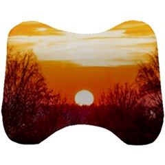 Sun Evening Sunset Sky Landscape Head Support Cushion