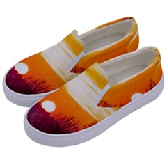 Sun Evening Sunset Sky Landscape Kids  Canvas Slip Ons