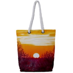 Sun Evening Sunset Sky Landscape Full Print Rope Handle Tote (small) by Pakrebo