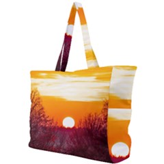 Sun Evening Sunset Sky Landscape Simple Shoulder Bag by Pakrebo