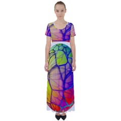 Isolated Transparent Sphere High Waist Short Sleeve Maxi Dress