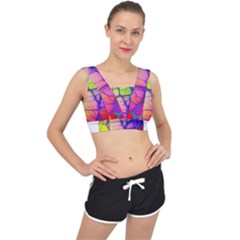 Isolated Transparent Sphere V-back Sports Bra by Pakrebo