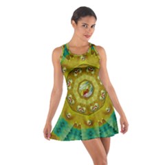 Mandala In Peace And Feathers Cotton Racerback Dress