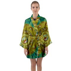 Mandala In Peace And Feathers Long Sleeve Kimono Robe by pepitasart