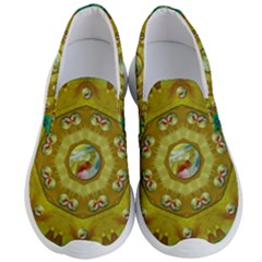 Mandala In Peace And Feathers Men s Lightweight Slip Ons by pepitasart