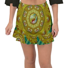 Mandala In Peace And Feathers Fishtail Mini Chiffon Skirt by pepitasart