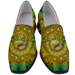 Mandala In Peace And Feathers Women s Chunky Heel Loafers by pepitasart