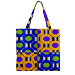 Octagon Blue Zipper Grocery Tote Bag