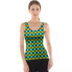 Check Pattern Red, Green, Blue Tank Top by ChastityWhiteRose