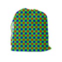 Check Pattern Red, Green, Blue Drawstring Pouch (XL) View2