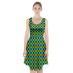 Check Pattern Red, Green, Blue Racerback Midi Dress by ChastityWhiteRose