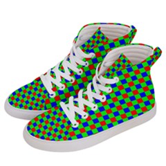 Check Pattern Red, Green, Blue Men s Hi-top Skate Sneakers by ChastityWhiteRose