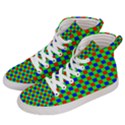 Check Pattern Red, Green, Blue Women s Hi-Top Skate Sneakers View2