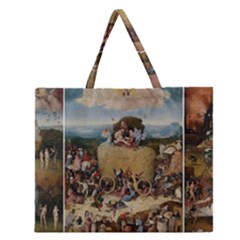 Heronimus Bosch The Haywagon 2 Zipper Large Tote Bag by impacteesstreetwearthree