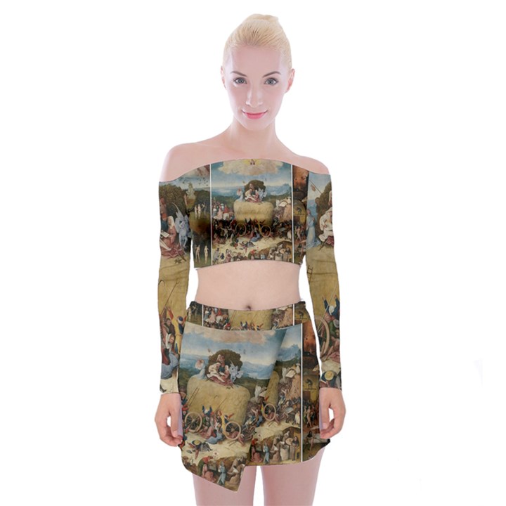 Heronimus Bosch The Haywagon Off Shoulder Top with Mini Skirt Set