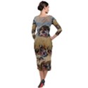 Heronimus Bosch The Haywagon Quarter Sleeve Midi Velour Bodycon Dress View2