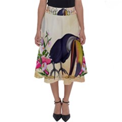 Funny Coutan With Flowers Perfect Length Midi Skirt by FantasyWorld7