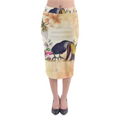 Funny Coutan With Flowers Midi Pencil Skirt by FantasyWorld7