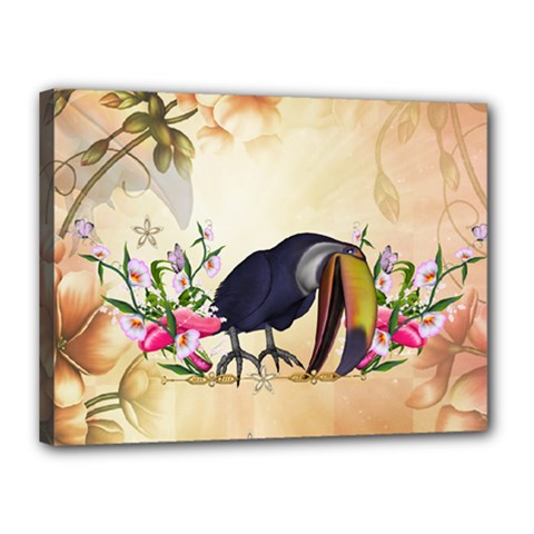 Funny Coutan With Flowers Canvas 16  X 12  (stretched) by FantasyWorld7