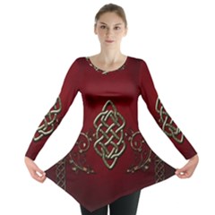 Wonderful Decorative Celtic Knot Long Sleeve Tunic  by FantasyWorld7