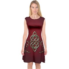 Wonderful Decorative Celtic Knot Capsleeve Midi Dress by FantasyWorld7