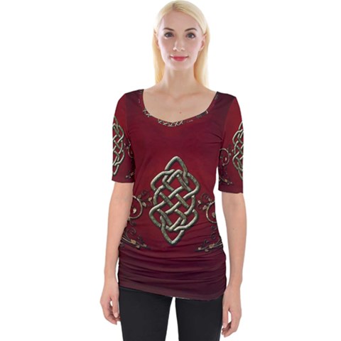 Wonderful Decorative Celtic Knot Wide Neckline Tee by FantasyWorld7