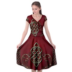 Wonderful Decorative Celtic Knot Cap Sleeve Wrap Front Dress by FantasyWorld7