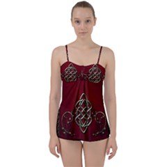 Wonderful Decorative Celtic Knot Babydoll Tankini Set by FantasyWorld7