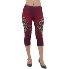 Wonderful Decorative Celtic Knot Lightweight Velour Capri Leggings  by FantasyWorld7