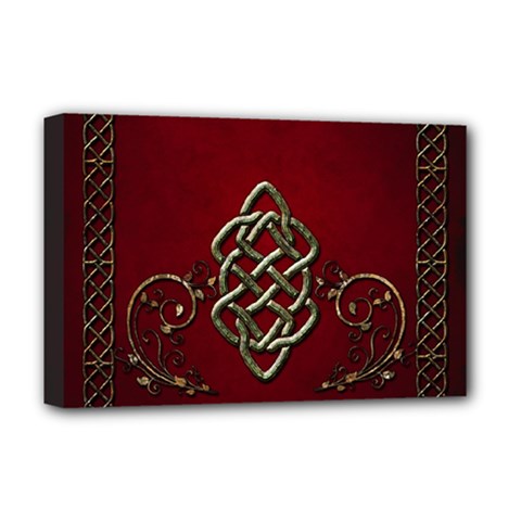 Wonderful Decorative Celtic Knot Deluxe Canvas 18  X 12  (stretched) by FantasyWorld7