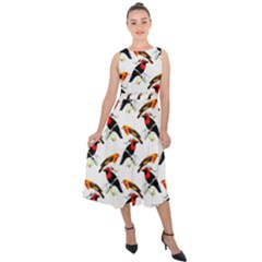 Birds 1 Midi Tie-back Chiffon Dress by ArtworkByPatrick