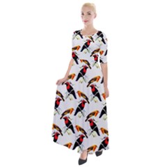 Birds 1 Half Sleeves Maxi Dress