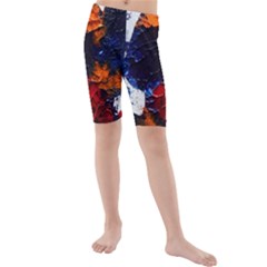 Falling Leaves Kids  Mid Length Swim Shorts by WILLBIRDWELL