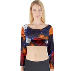 Falling Leaves Long Sleeve Crop Top by WILLBIRDWELL