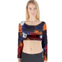 FALLING LEAVES Long Sleeve Crop Top View1