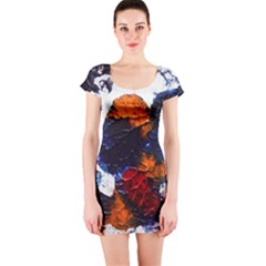 Falling Leaves Short Sleeve Bodycon Dress by WILLBIRDWELL