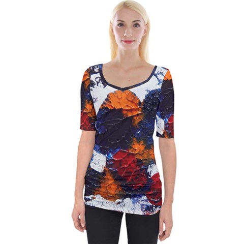 Falling Leaves Wide Neckline Tee by WILLBIRDWELL