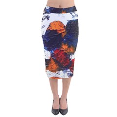 Falling Leaves Velvet Midi Pencil Skirt by WILLBIRDWELL