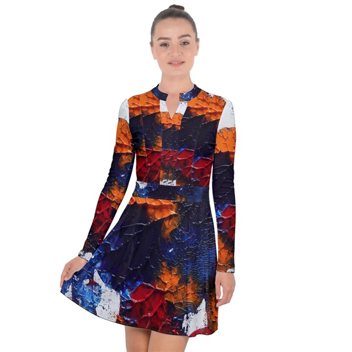 FALLING LEAVES Long Sleeve Panel Dress