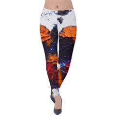 Falling Leaves Velvet Leggings